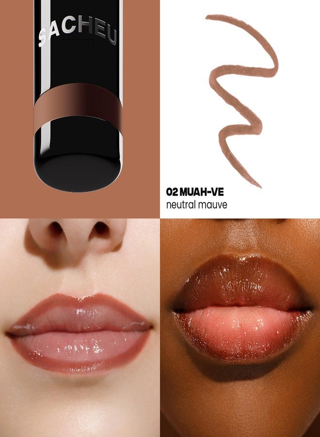 ساتيو محدد شفاه ساشيو STAY-N Peel Off Lip Stain — لون شفاه مقاوم للماء يدوم طويلاً مع حمض الهيالورونيك وفيتامين E — لمسة نهائية غير لامعة مقاومة للانتقال، نباتي وخالٍ من القسوة (MUAH-VE) - Image 2